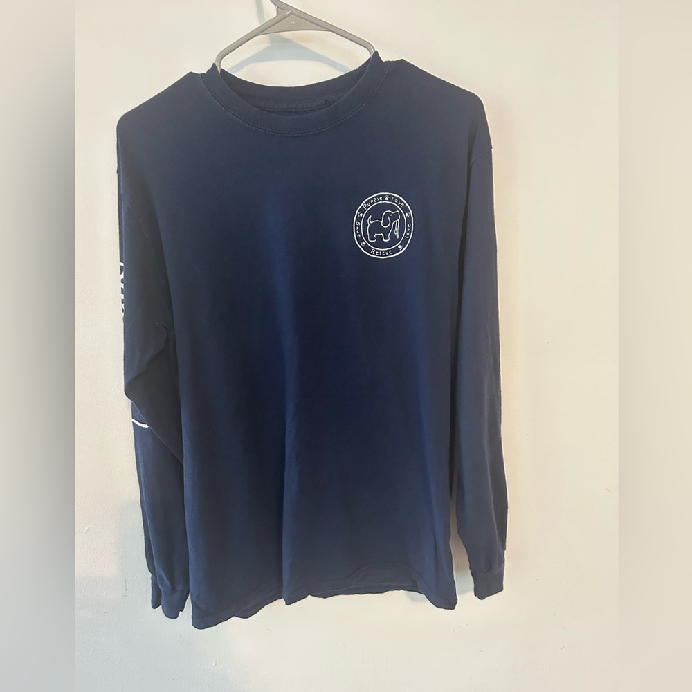New England Patriots Puppies Love Navy Long Sleeve Tee Adult Medium